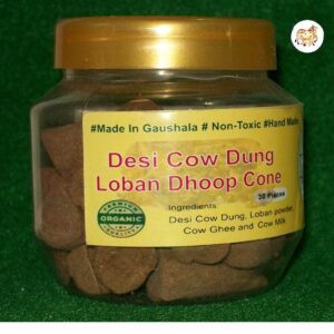 Desi Cow Dung Lobhan Dhoop Cone (30 pcs)